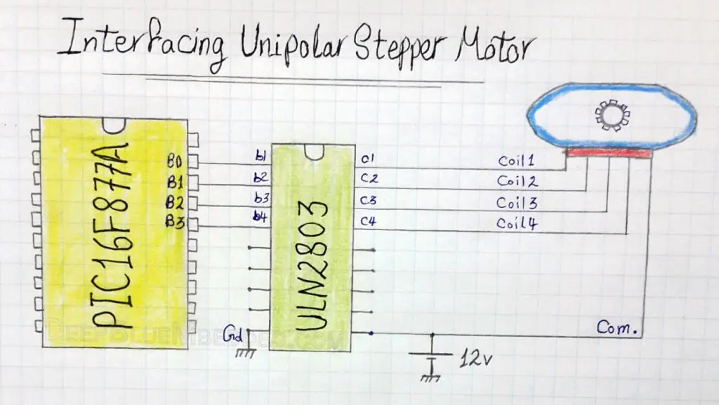 Interfacing unipolar stepper motor with microcontroller