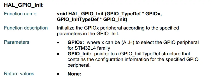 HAL GPIO Detailed Function Description
