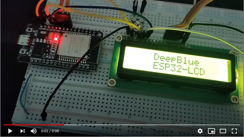 ESP32 LCD Display 16x2 Scrolling Test Arduino LAB