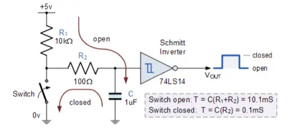 Arduino-Button-Debounce-Schmit-Trigger-Circuit-7414