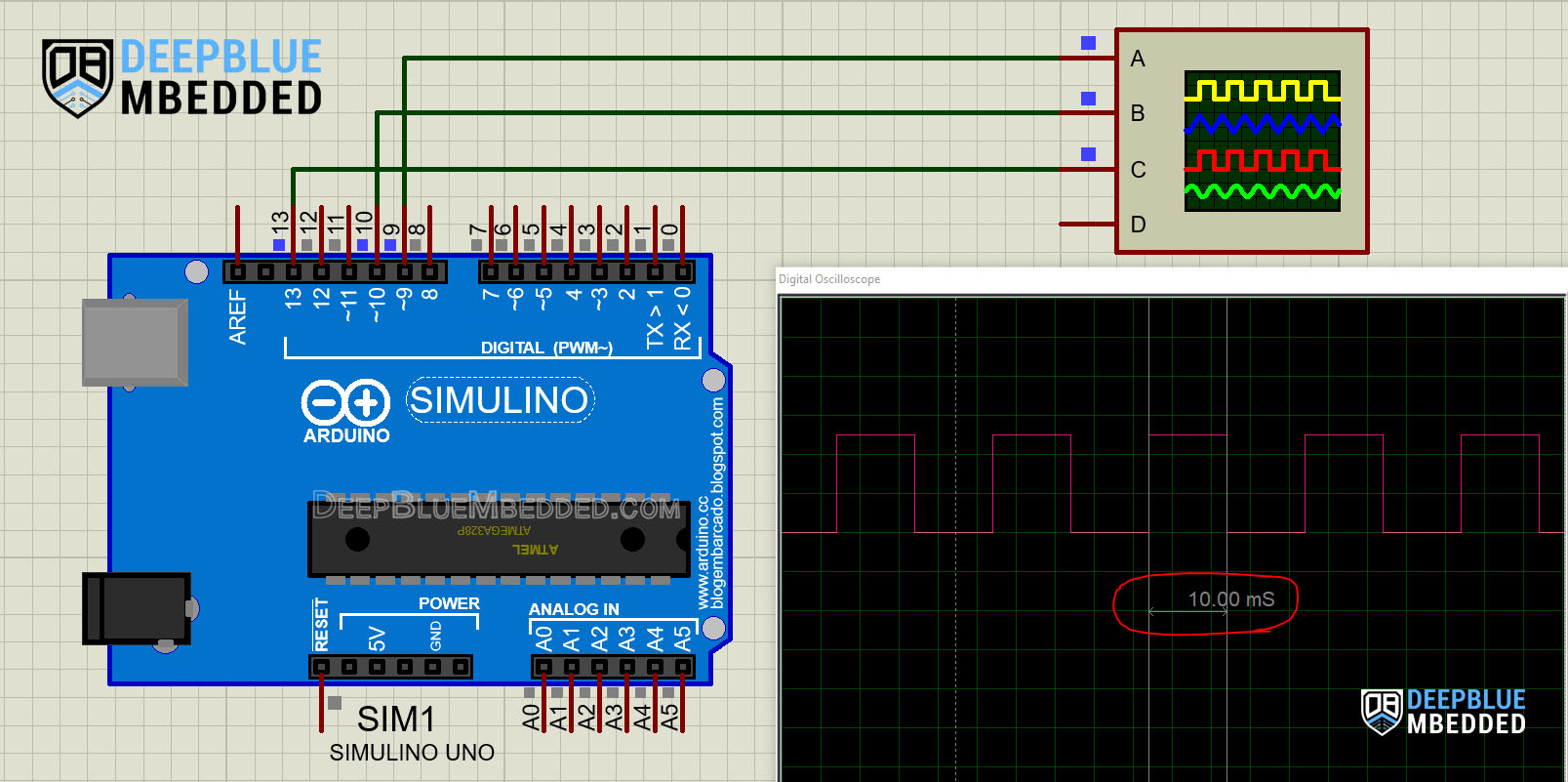 Arduino-TimerOne-Interrupt-Example-Simulation