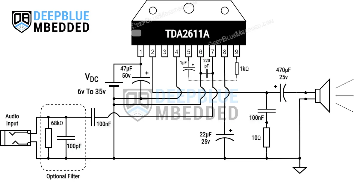 TDA2611A-Circuit-Diagram-Audio-Power-Amplifier-5W