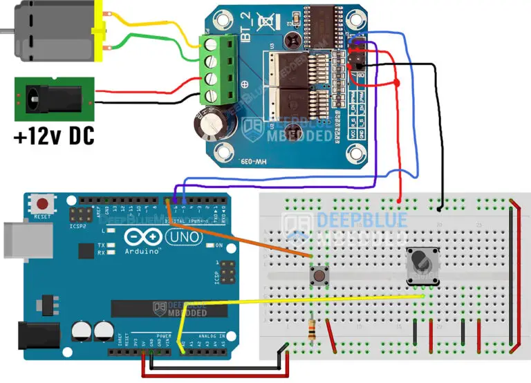 Arduino BTS7960 DC Motor Driver Interfacing With Code Example