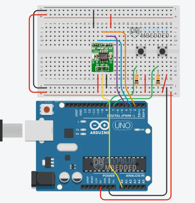 Arduino Digital Potentiometer X9C103S Interfacing Examples