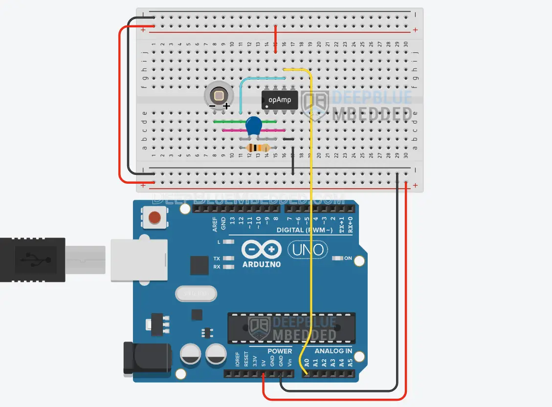 Arduino-Photodiode-Light-Sensor-OpAmp-Circuit-Wiring-BPW34