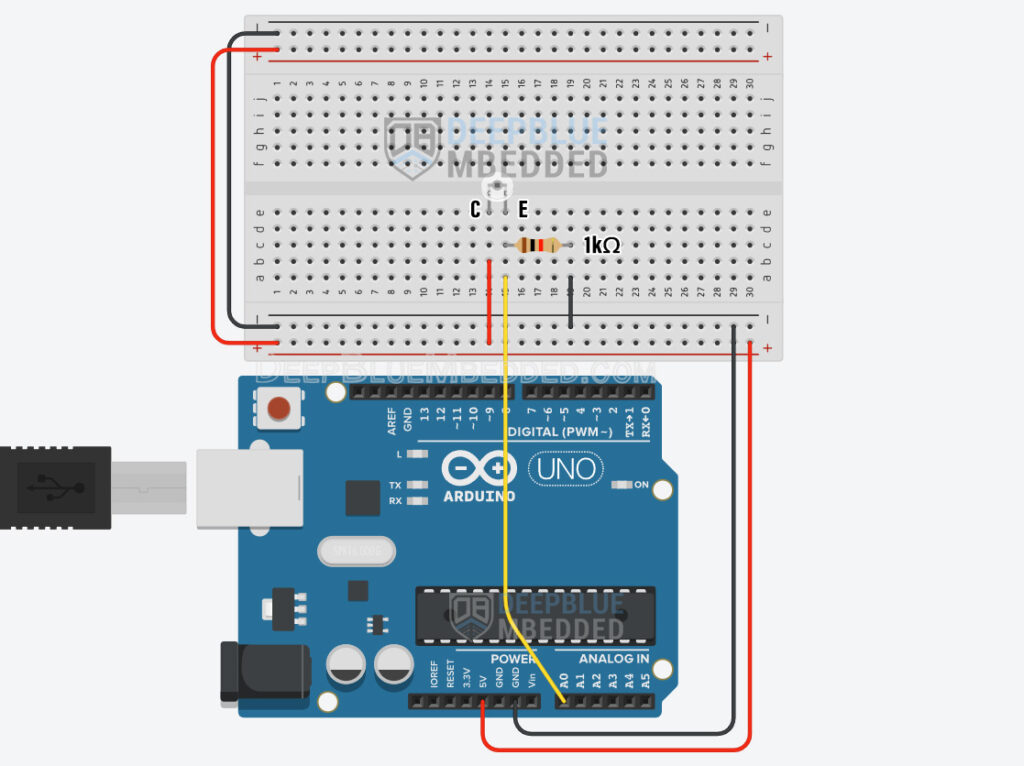 Arduino Phototransistor Circuit & Code Example