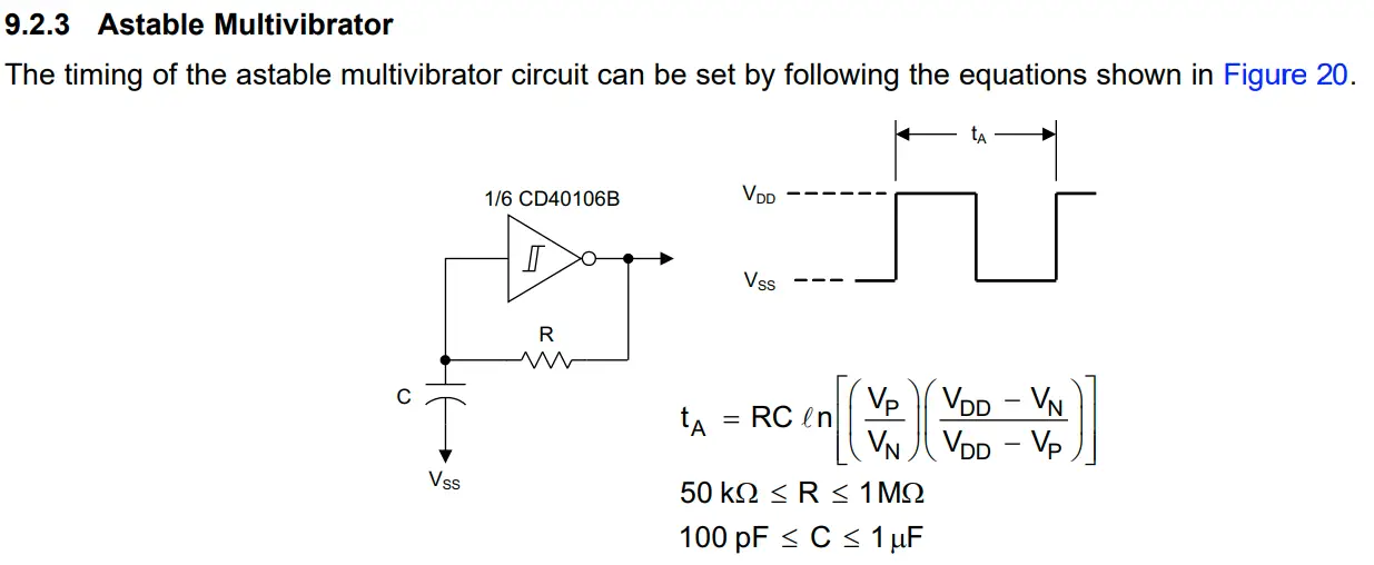 CD40106-Oscillator-Circuit-TTL-Inverter
