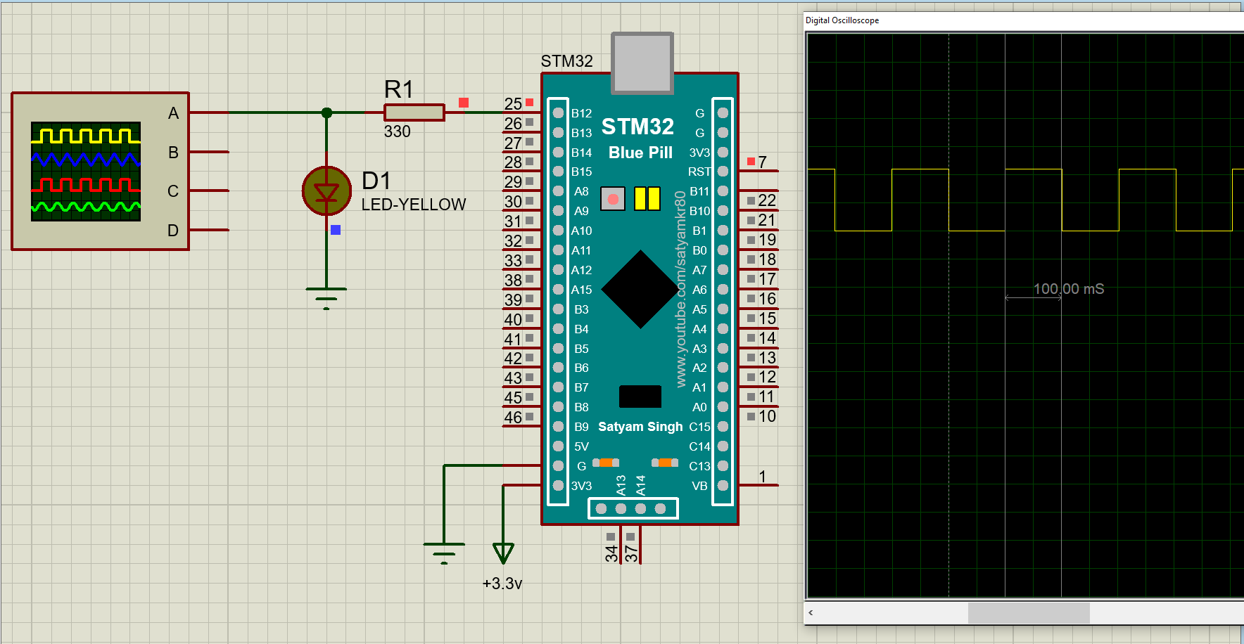 STM32-Blue-Pill-Proteus-Simulation-Library-Tutorial-LED-Blink