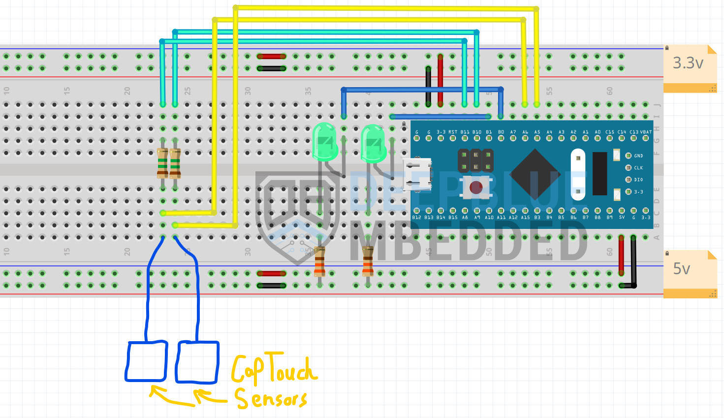 STM32 Touch Sensing Without TSC Example Wiring Diagram
