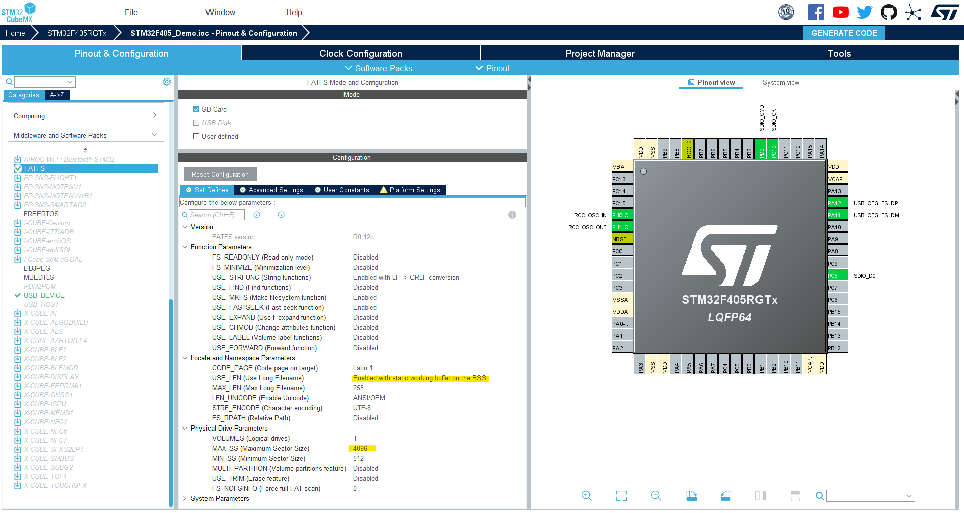 STM32-SDIO-FatFS-SD-Card-Example-Configurations