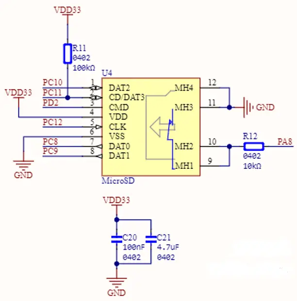 STM32-SDIO-Hardware-Circuit-SD-Card-PCB