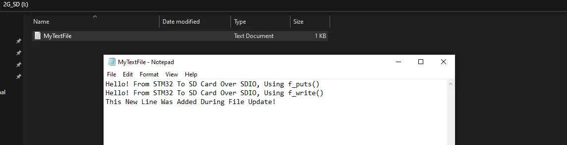 STM32-SDIO-SD-Card-Example-TextFile-Testing-Result