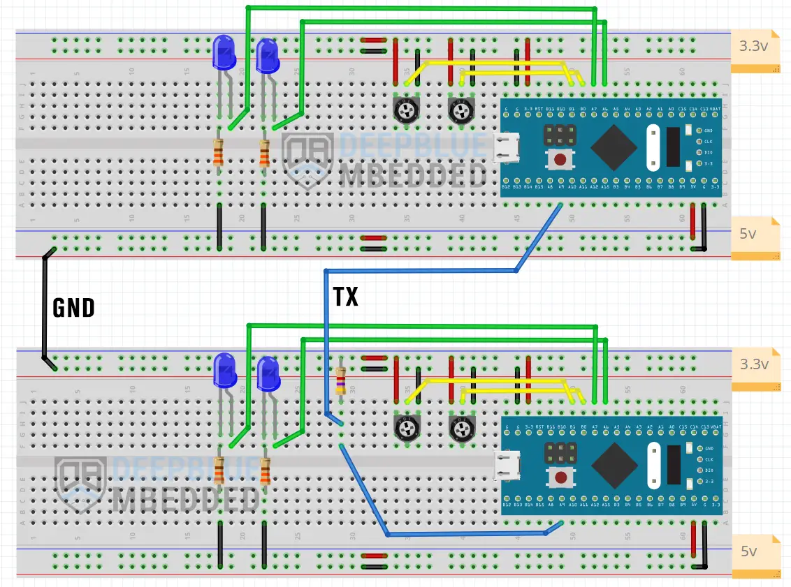 STM32-UART-Half-Duplex-Example-Wiring