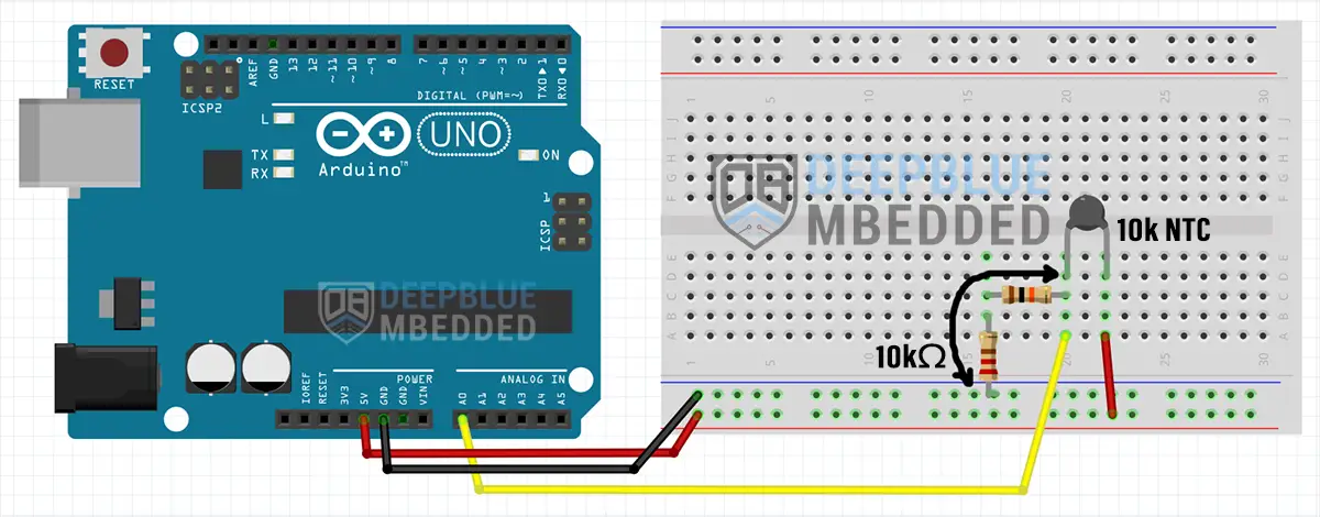 Thermistor-And-Arduino-NTC-10k-Temperature-Sensor-Example-Wiring