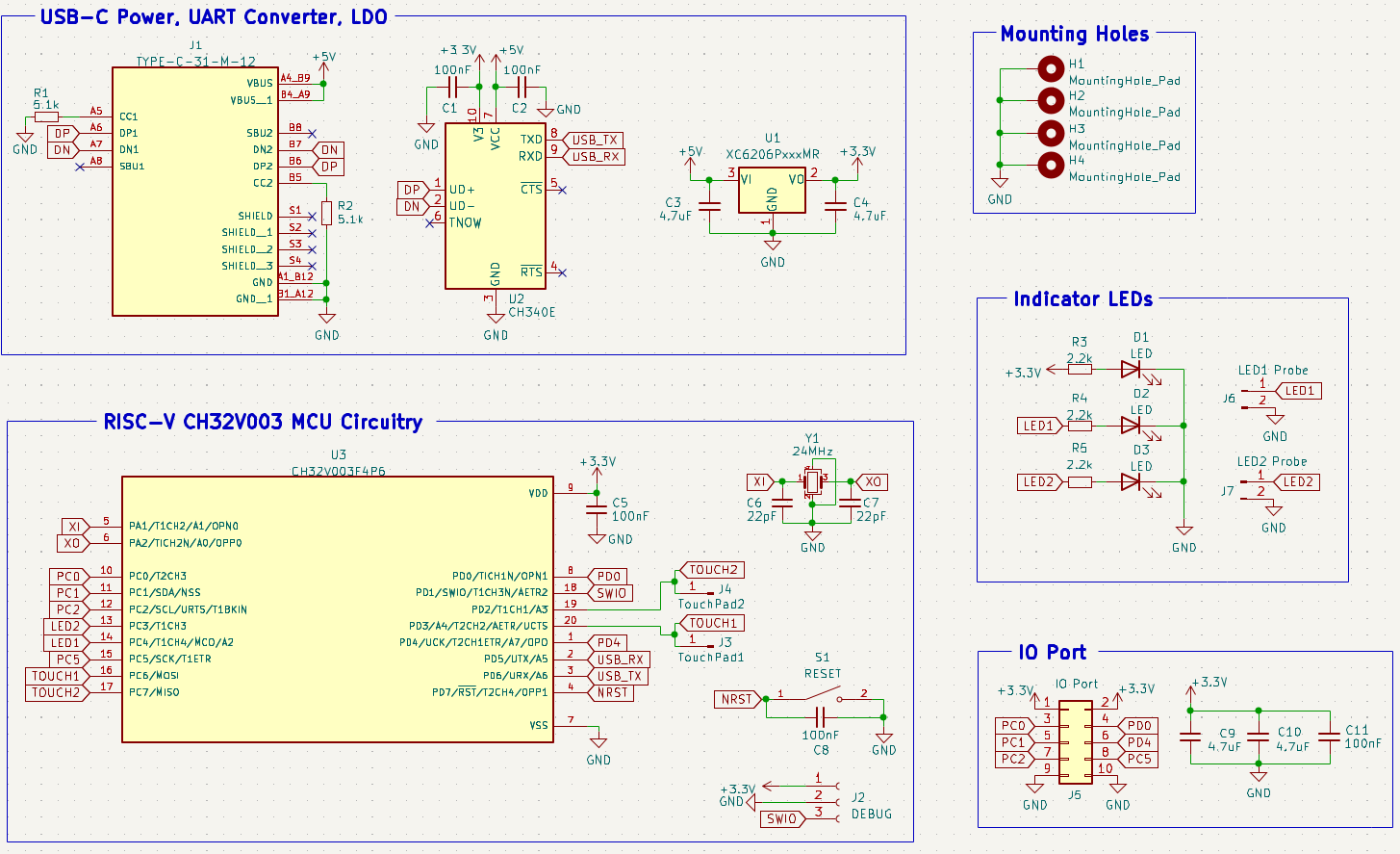 CH32V003 Schematic & PCB Board (RISC-V MCU HW Design)