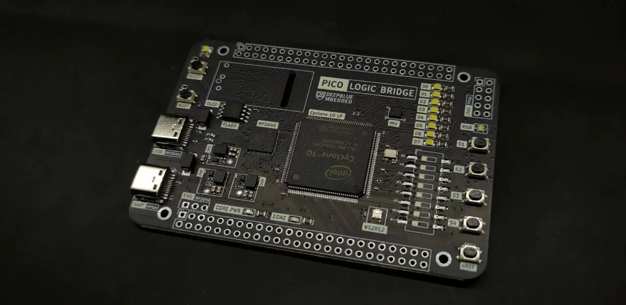 RP2040 + Cyclone FPGA PCB (PicoLogicBridge)